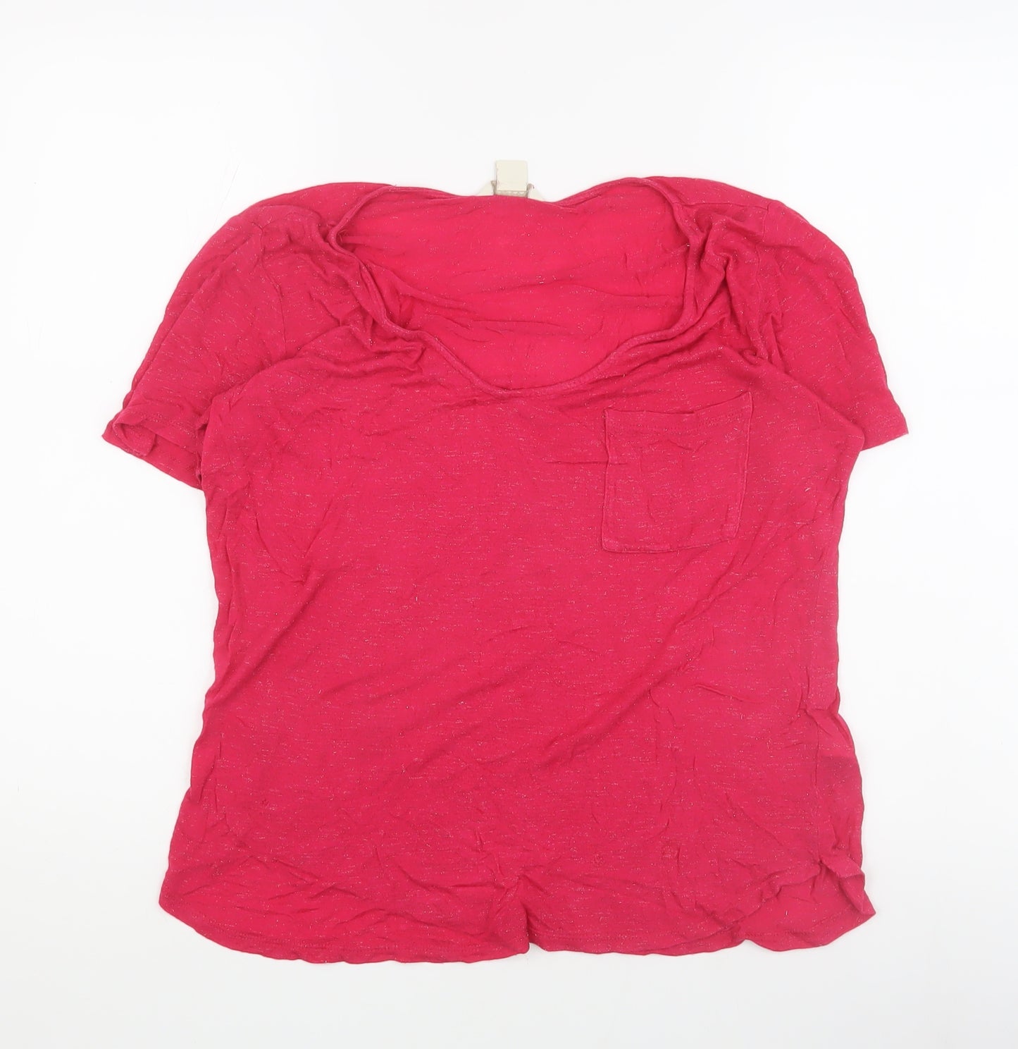 Monsoon Women's Red T-Shirt Size 12 - Casual Short Sleeve