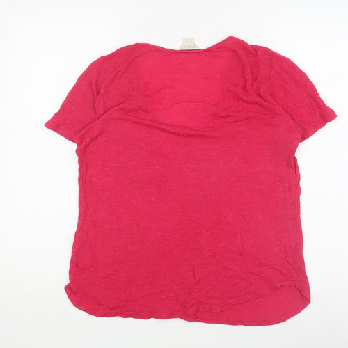 Monsoon Women's Red T-Shirt Size 12 - Casual Short Sleeve