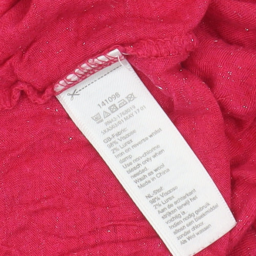 Monsoon Women's Red T-Shirt Size 12 - Casual Short Sleeve