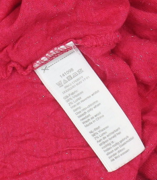 Monsoon Women's Red T-Shirt Size 12 - Casual Short Sleeve