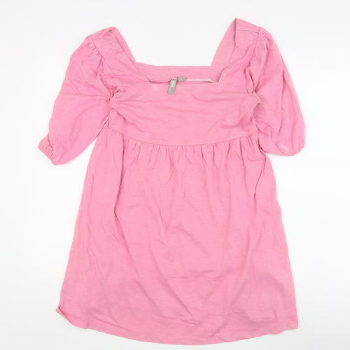ASOS Women's Pink Babydoll Dress Size 12 Square Neck