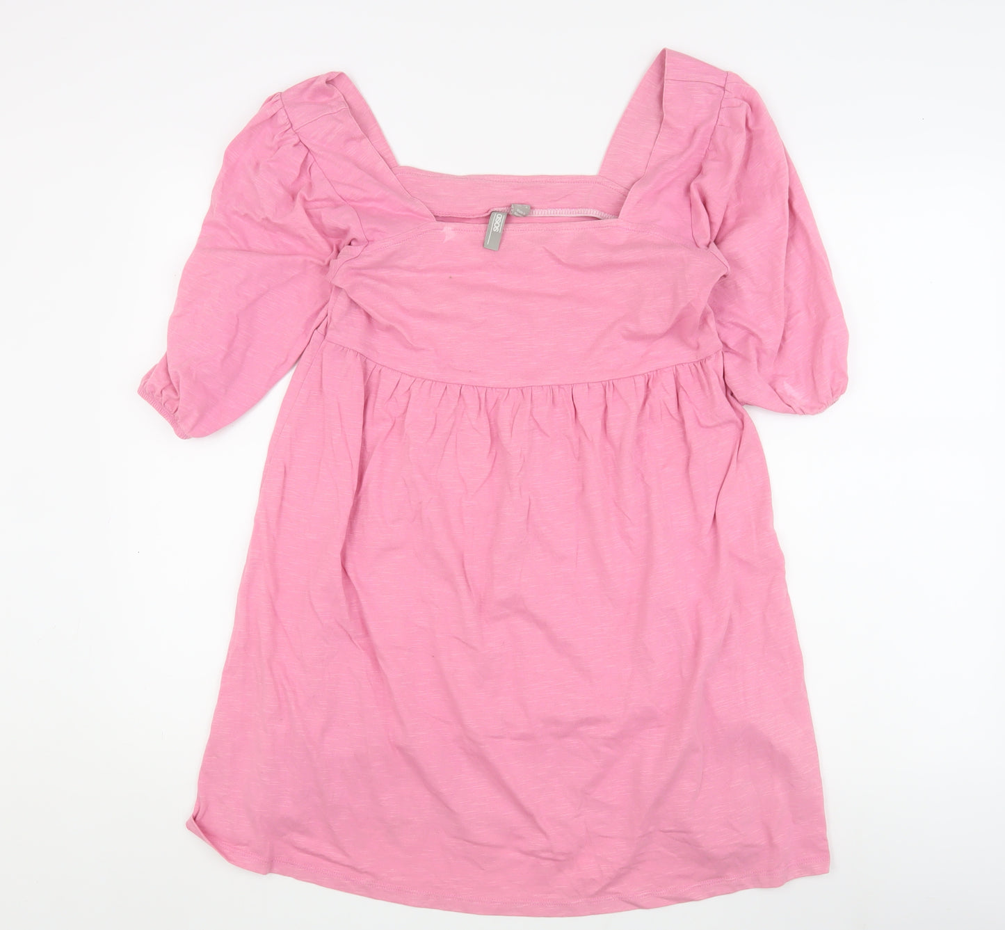 ASOS Women's Pink Babydoll Dress Size 12 Square Neck