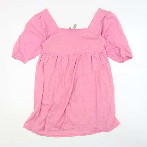 ASOS Women's Pink Babydoll Dress Size 12 Square Neck