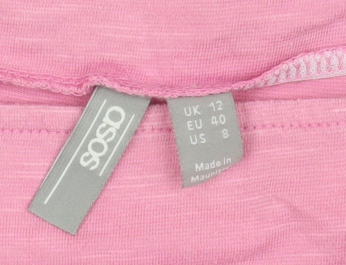 ASOS Women's Pink Babydoll Dress Size 12 Square Neck