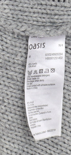 Oasis Women's Grey Cowl Neck Tunic Jumper in Medium