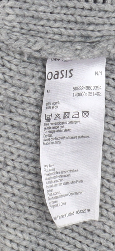 Oasis Women's Grey Cowl Neck Tunic Jumper in Medium