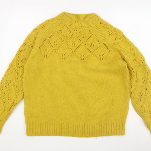Joules Women's Yellow Cable-Knit Pullover Jumper, Size 14