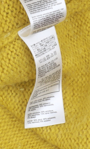 Joules Women's Yellow Cable-Knit Pullover Jumper, Size 14