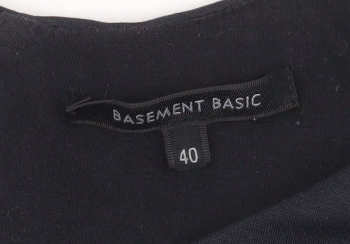 Basement Basic Women Black Size 12 Sheath Dress