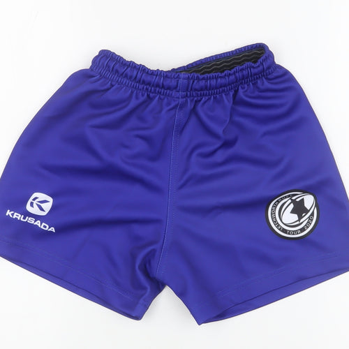Krusada Boys Blue Athletic Shorts Size S for Gym & Training