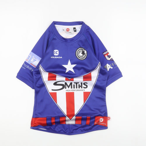 Krusada Boys Blue Rugby Jersey S - Quick Dry Sportswear