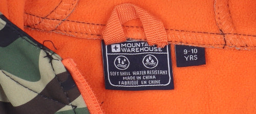 Mountain Warehouse Boys Camo Softshell Jacket 9-10Y Green