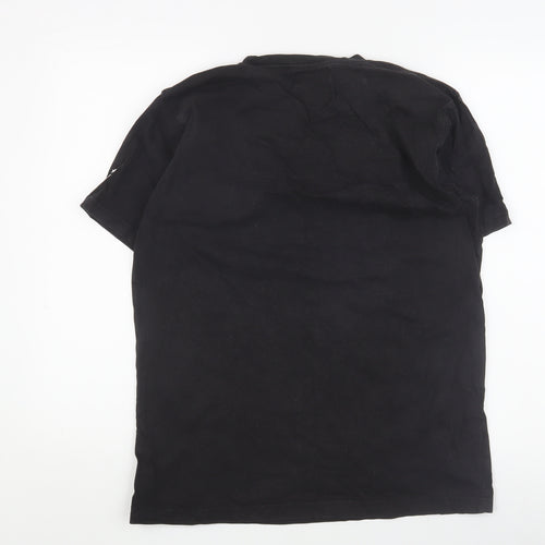 D555 Men's Black Retro Graphic T-Shirt, Medium, Cotton