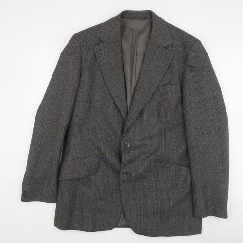 Dunn & Co Men's Grey Tweed Blazer, Size 43R, Herringbone