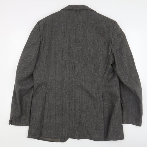 Dunn & Co Men's Grey Tweed Blazer, Size 43R, Herringbone