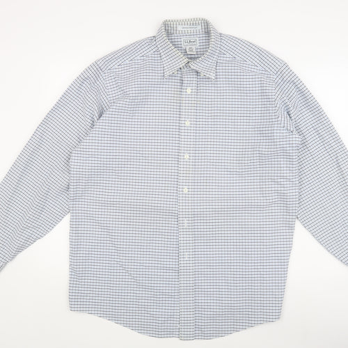 L.L. Bean Men's Blue Check Long Sleeve Shirt