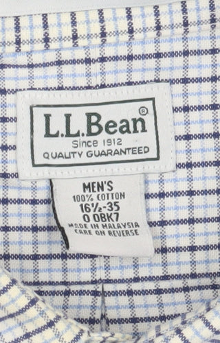 L.L. Bean Men's Blue Check Long Sleeve Shirt