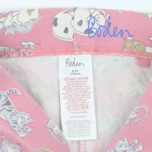 Boden Girls Pink Animal Print Leggings 8-9 Years