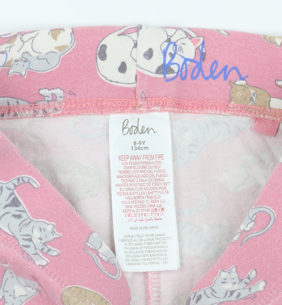 Boden Girls Pink Animal Print Leggings 8-9 Years