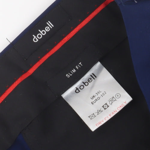 dobell Men's Blue Slim Fit Dress Pants 36L