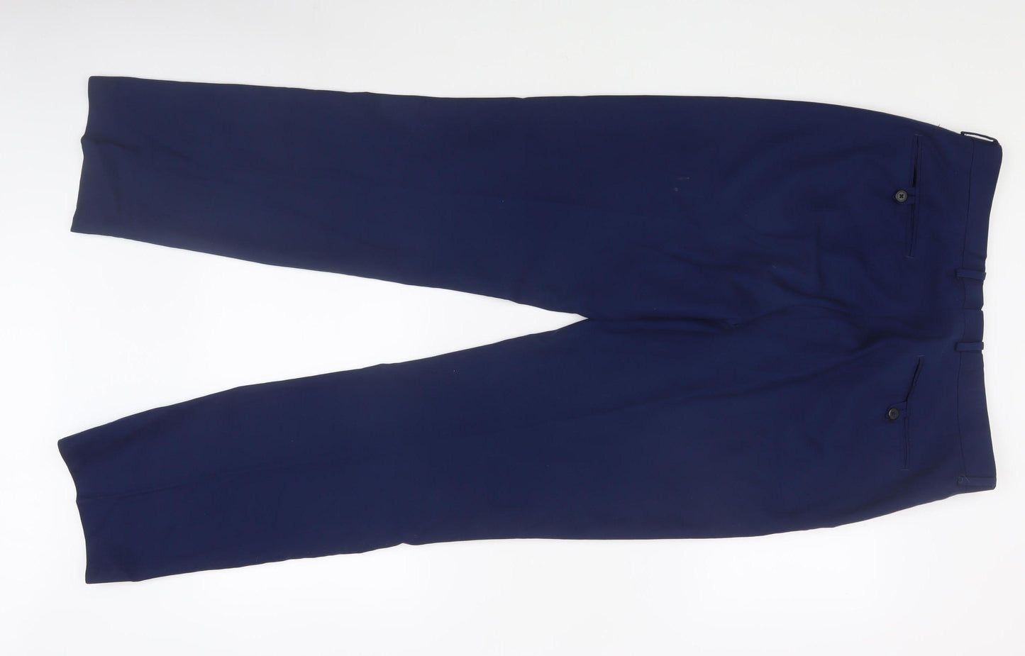 Dobell Men's Blue Slim Fit Dress Pants 36L
