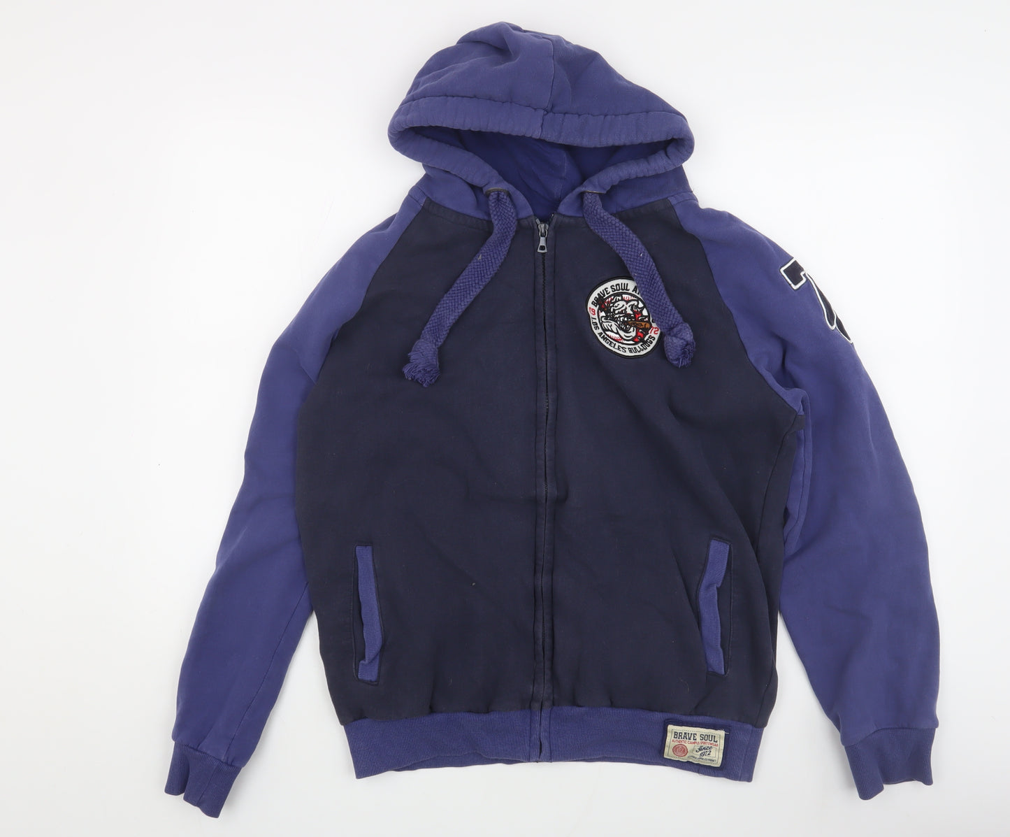 Brave Soul Men's Blue Full Zip Hoodie M