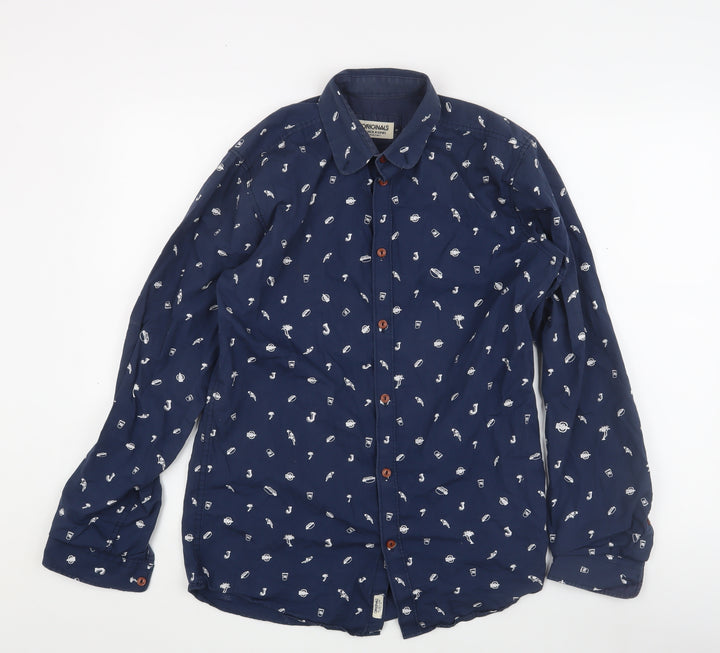 Jack & Jones Men's Blue Graphic Print Shirt S