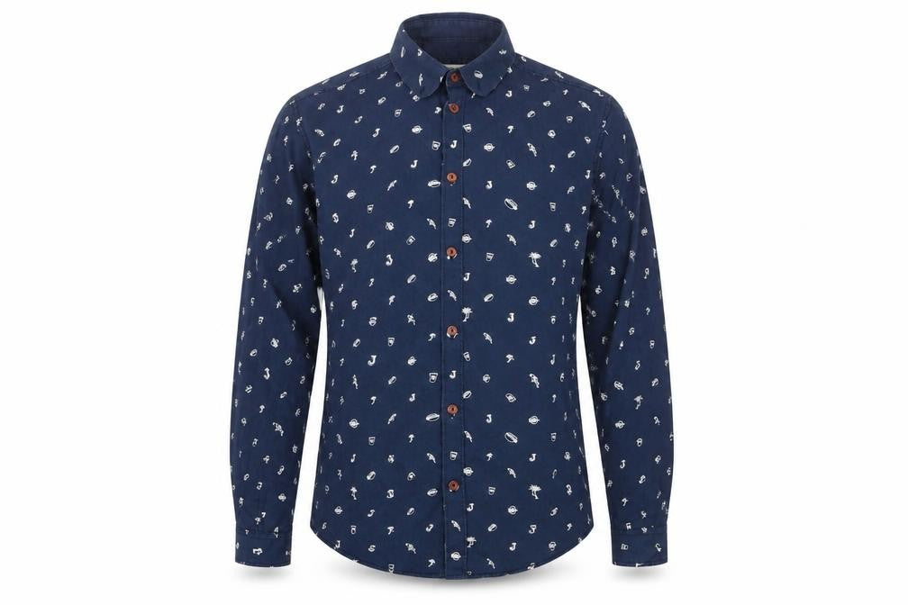 Jack & Jones Men's Blue Graphic Print Shirt S