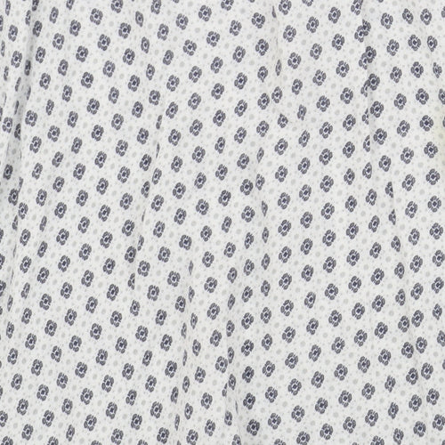 Brownie Women’s White Floral Blouse, Long Sleeve - Size P
