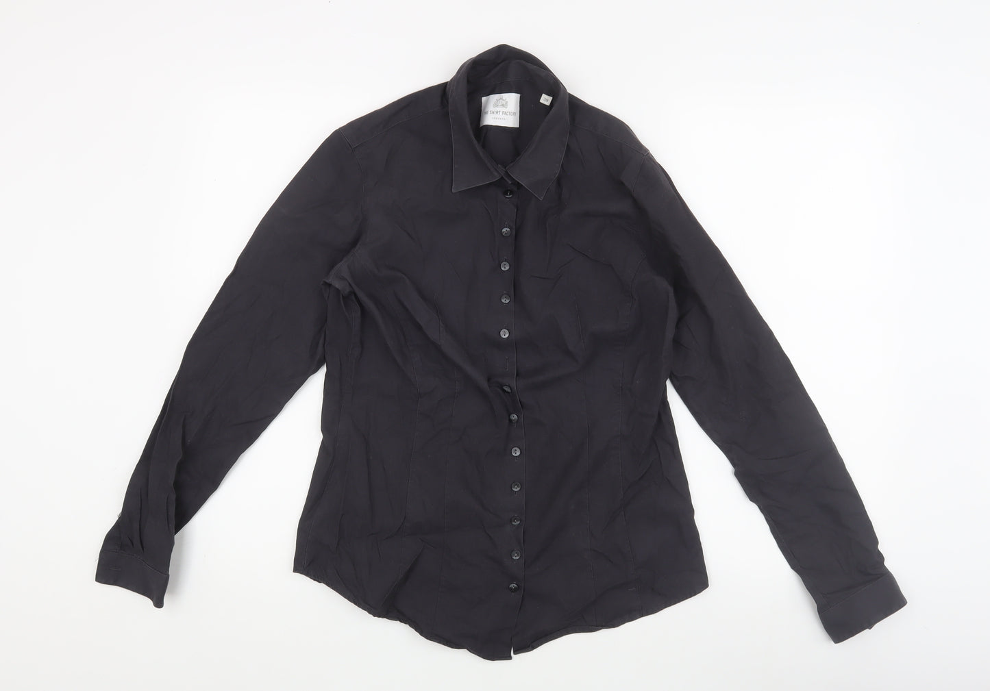 The Shirt Factory Women's Black Button-Up Shirt Size 10