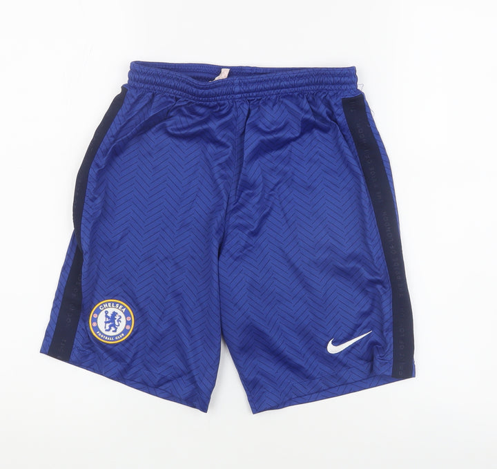 Nike Boys Blue Athletic Football Shorts, Size L