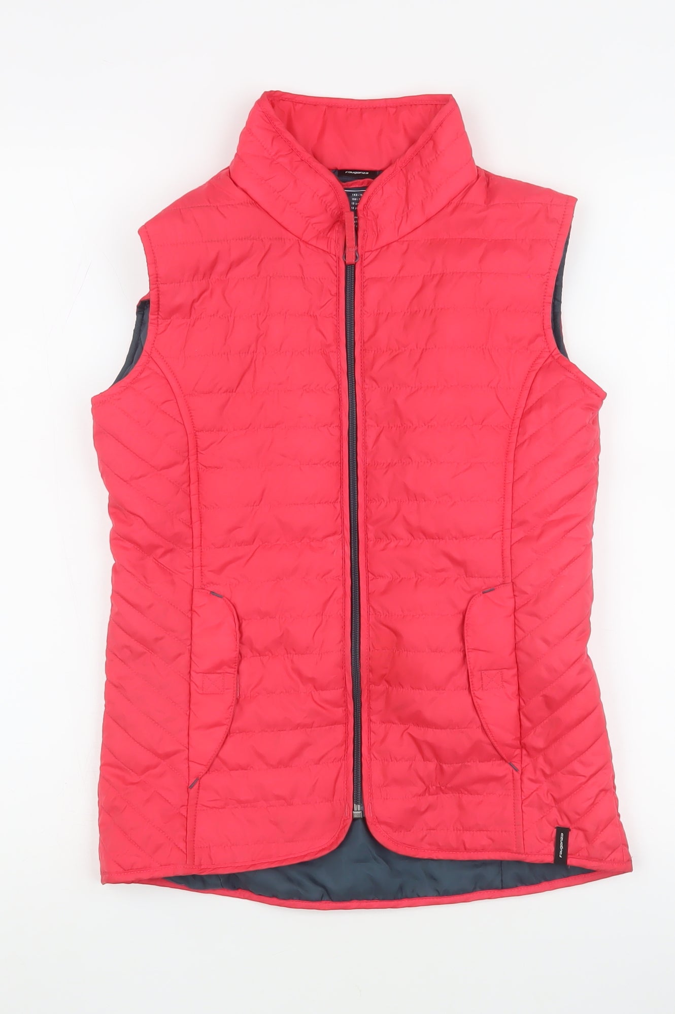 Decathlon Teen Red Quilted Waistcoat, Size 12, Full Zip