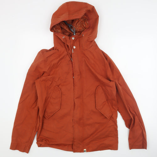 Pretty Green Orange Parka Jacket XS Unisex Hooded
