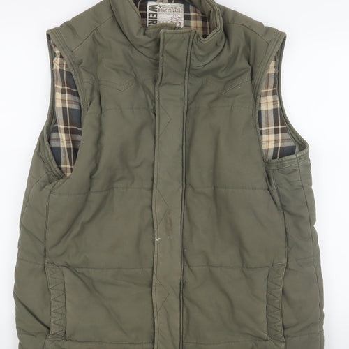 Weird Fish Men's Green XL Puffer Waistcoat