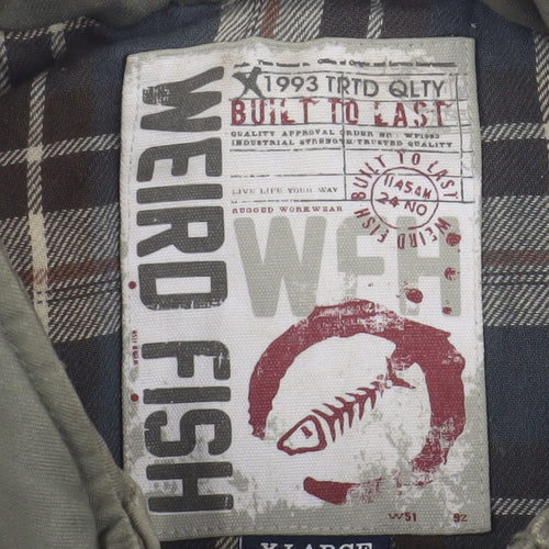 Weird Fish Men's Green XL Puffer Waistcoat