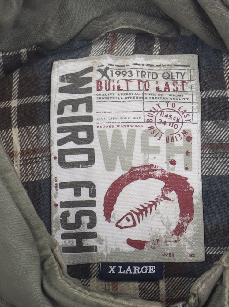 Weird Fish Men's Green XL Puffer Waistcoat