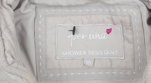 Per Una Beige Quilted Jacket, Women's Size 16