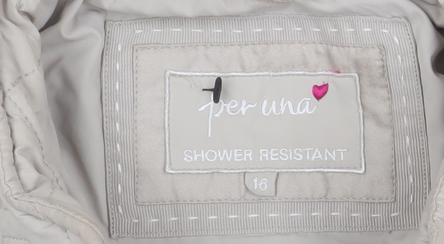 Per Una Beige Quilted Jacket, Women's Size 16