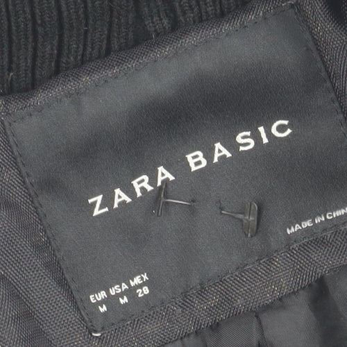 Zara Women's Black Quilted Trench Coat Size 10