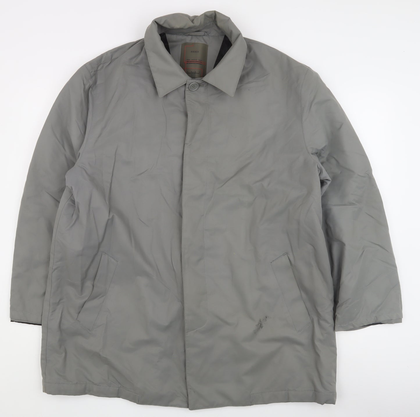 Next Men's Grey Overcoat - Size L, Formal Wear
