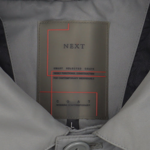Next Men's Grey Overcoat - Size L, Formal Wear