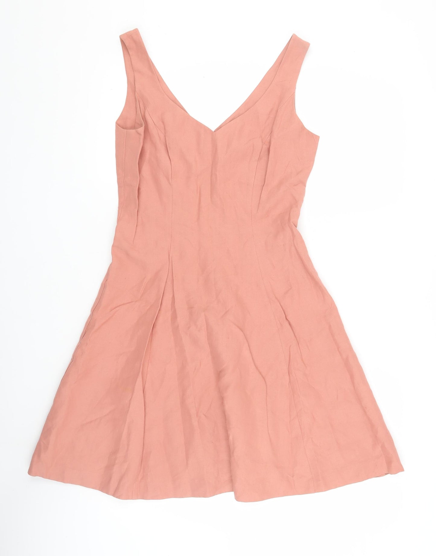 Laura Ashley Pink A-Line Midi Dress Women Size 10