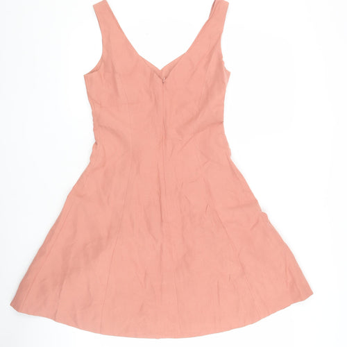 Laura Ashley Pink A-Line Midi Dress Women Size 10
