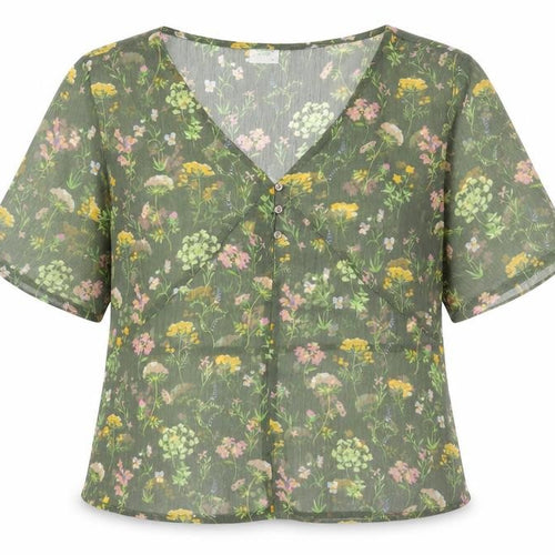 Jacqueline de Yong Women's Floral Blouse, Size 12, Short Sleeve