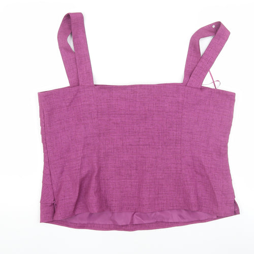 Jacques Vert Women's Purple Sleeveless Blouse, Size 20