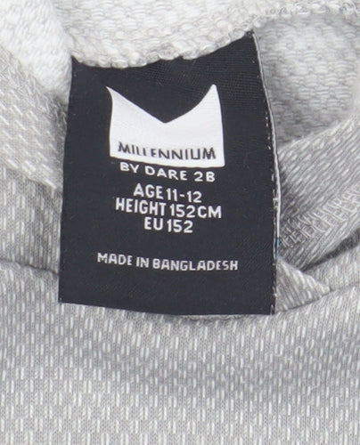 Millennium Boys Grey Pullover Hoodie 11-12 Yrs Regular Fit