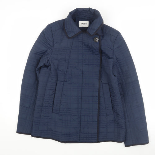 Farhi Women's Blue Quilted Jacket, Size 8, Casual Style
