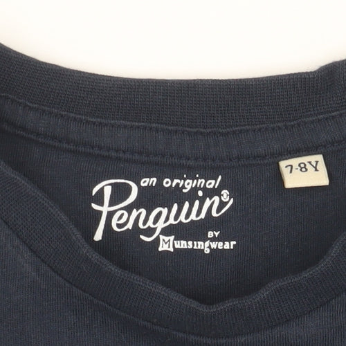 Penguin Boys Blue T-Shirt, Age 7-8, Classic Navy Style