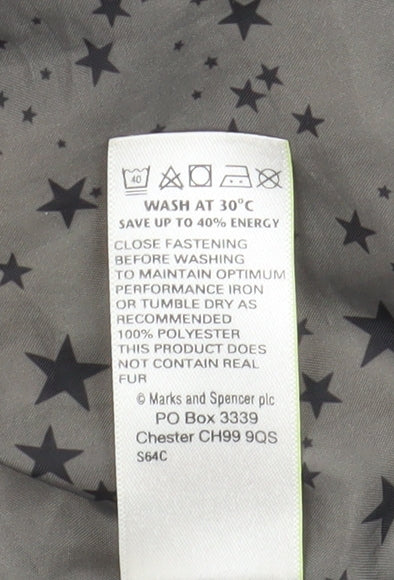 Marks and Spencer Girls Grey Puffer Jacket 11-12 Years