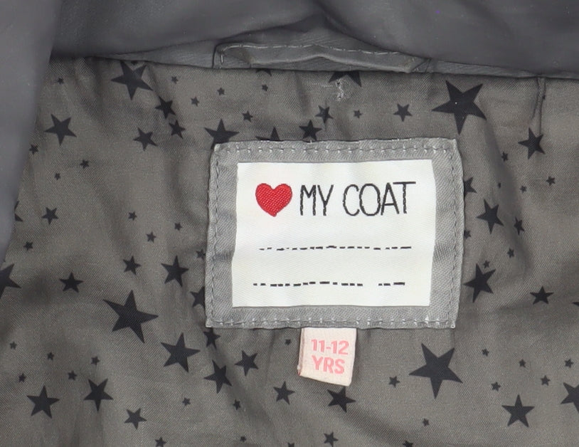Marks and Spencer Girls Grey Puffer Jacket 11-12 Years